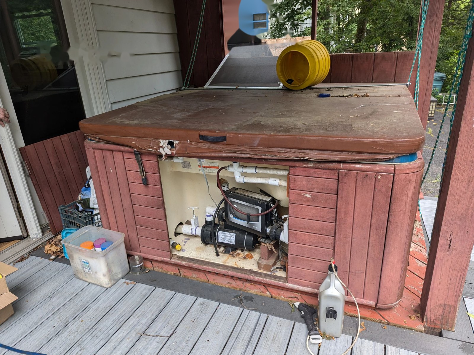 Hot tub before removal