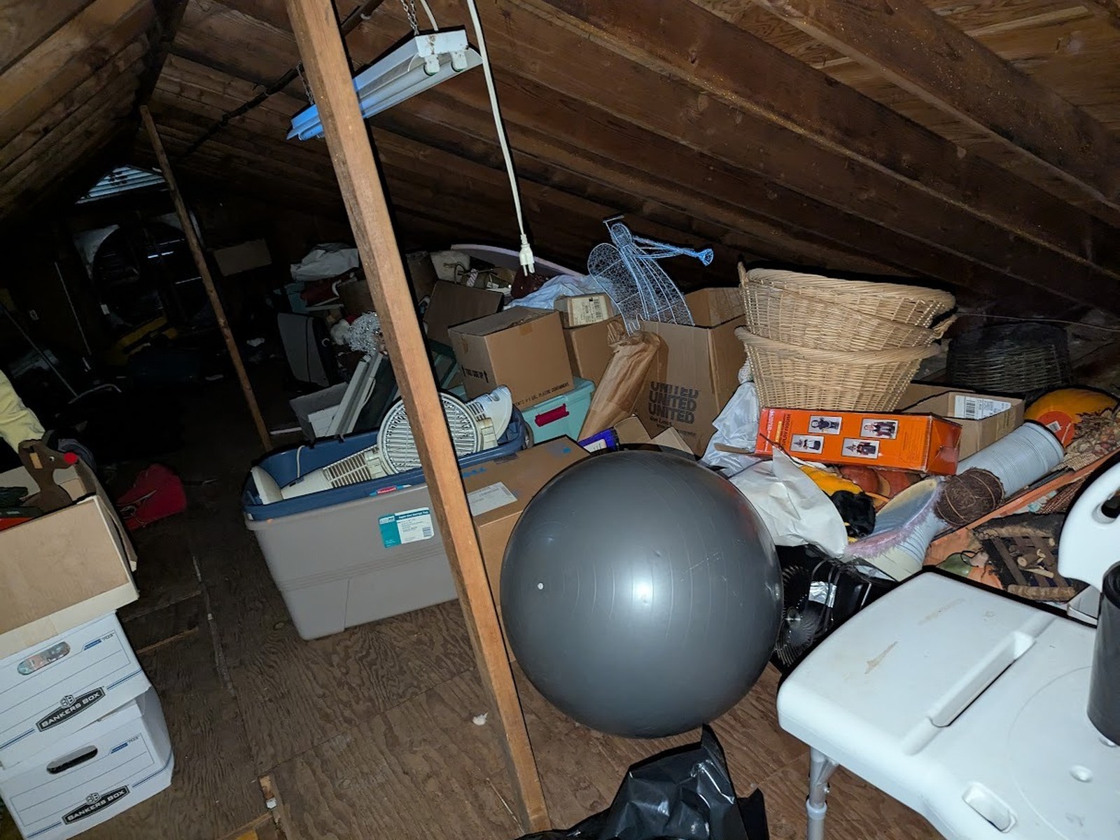 Attic before attic cleanout