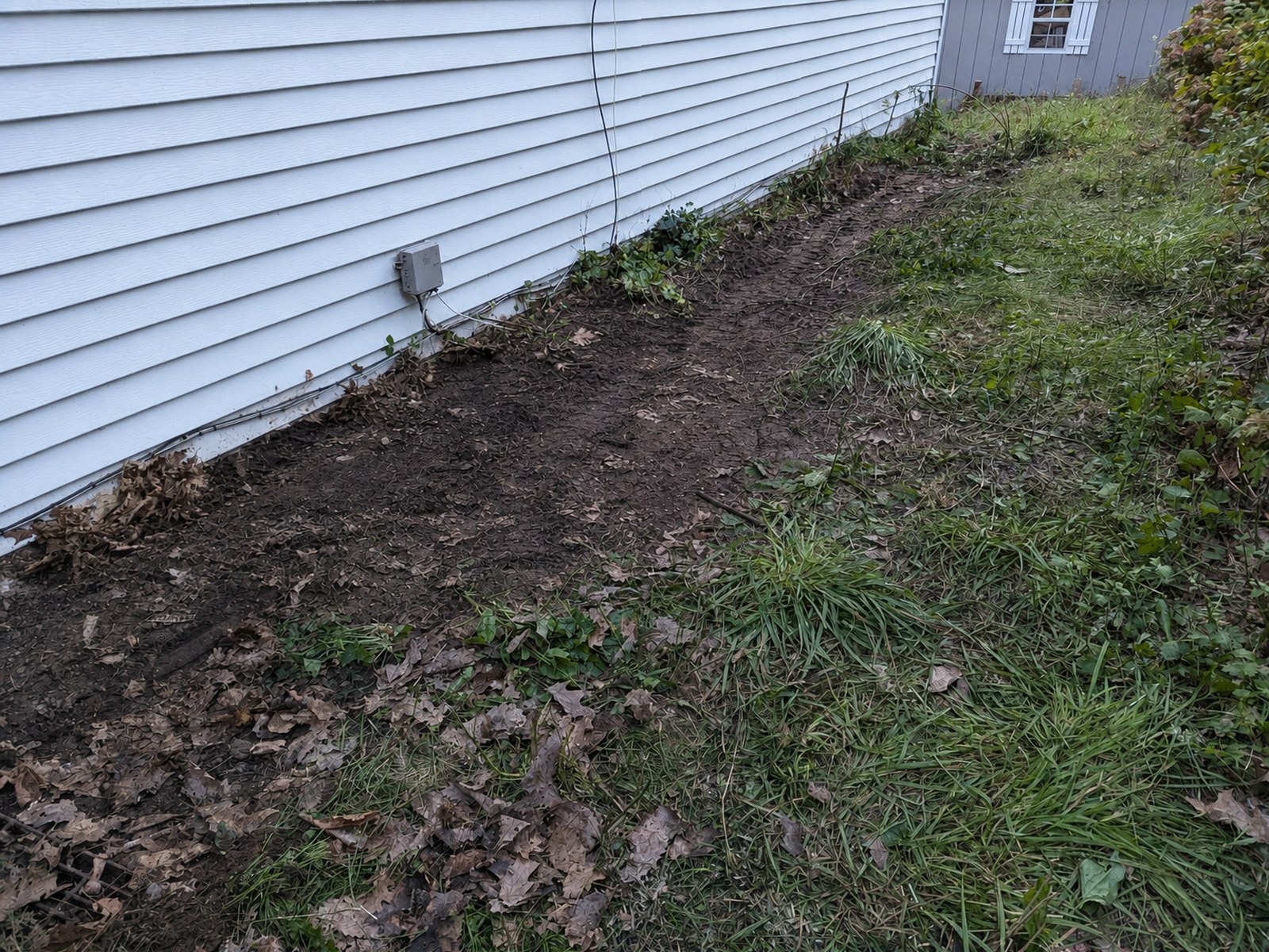 Bagged debris area after cleanup