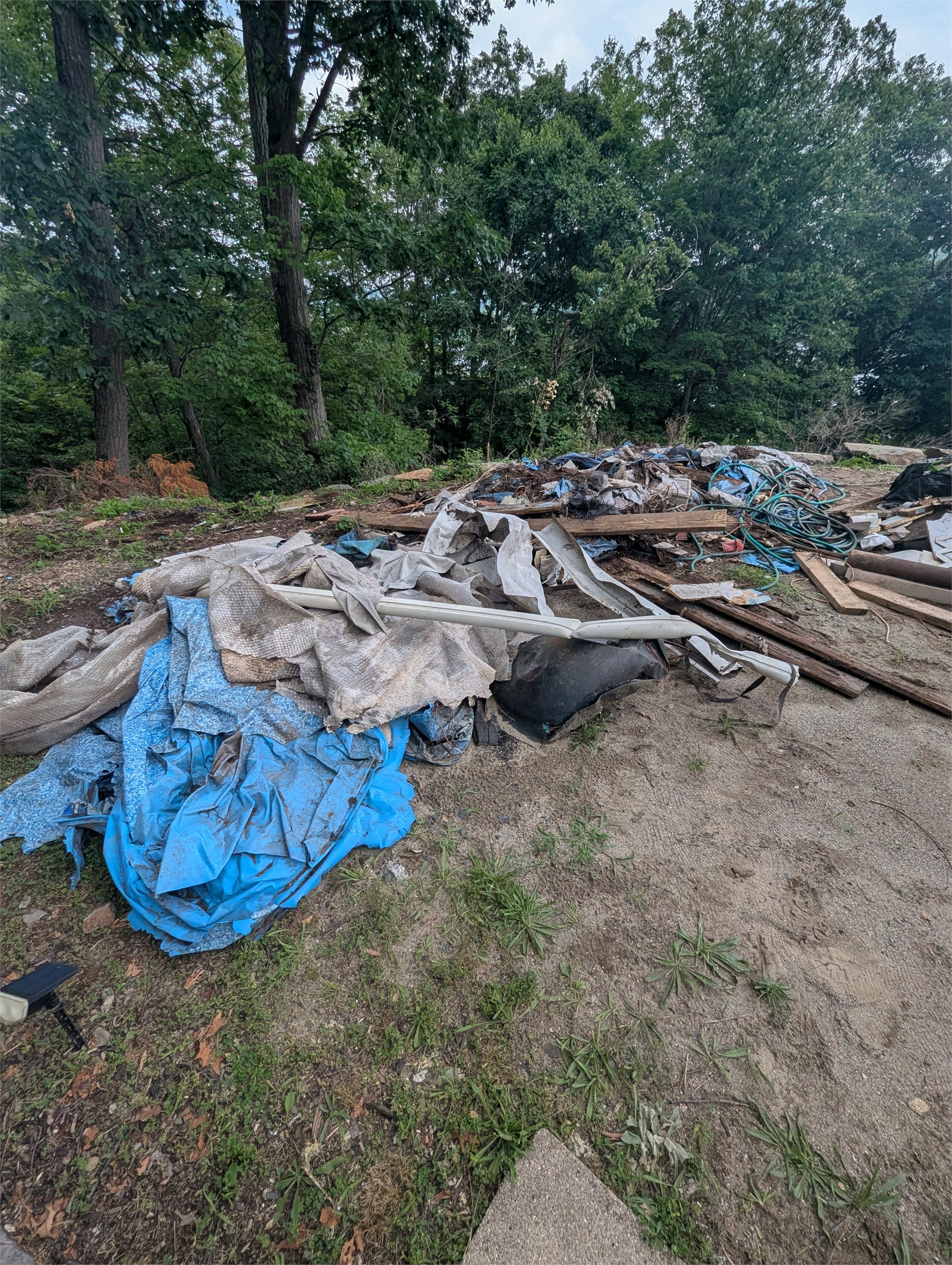 Construction debris before removal
