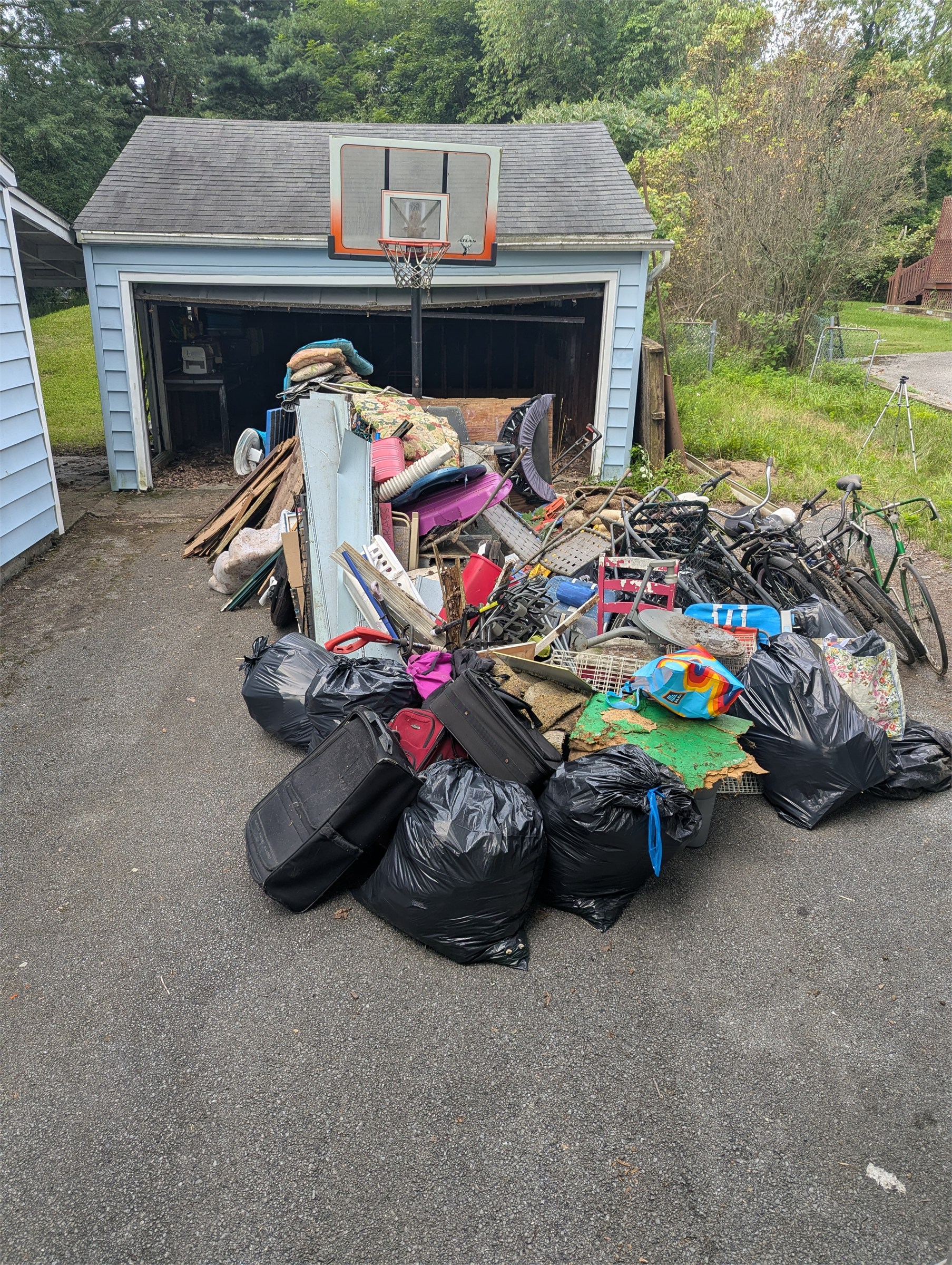 Packed garage before cleanout