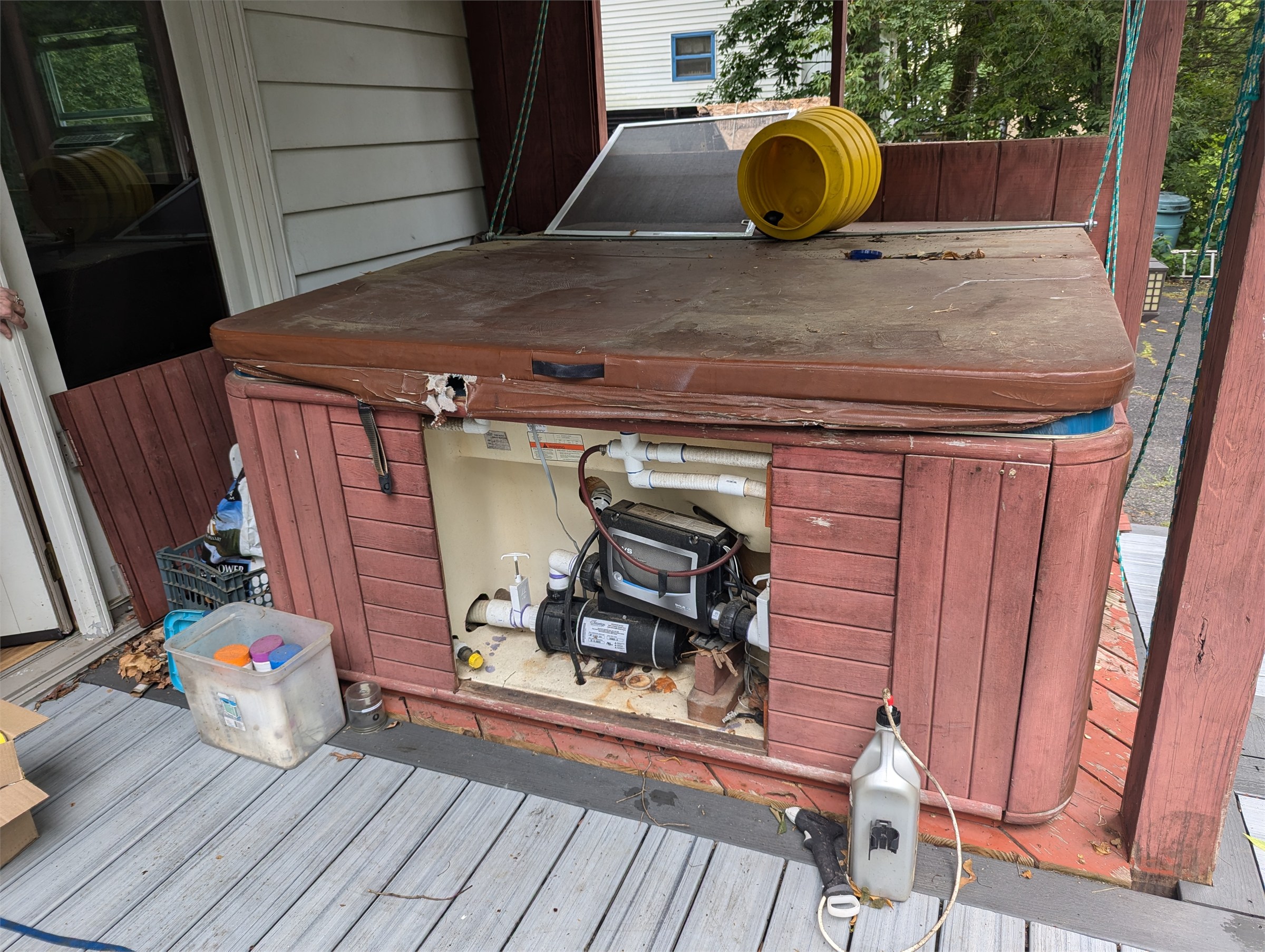 Hot tub before removal