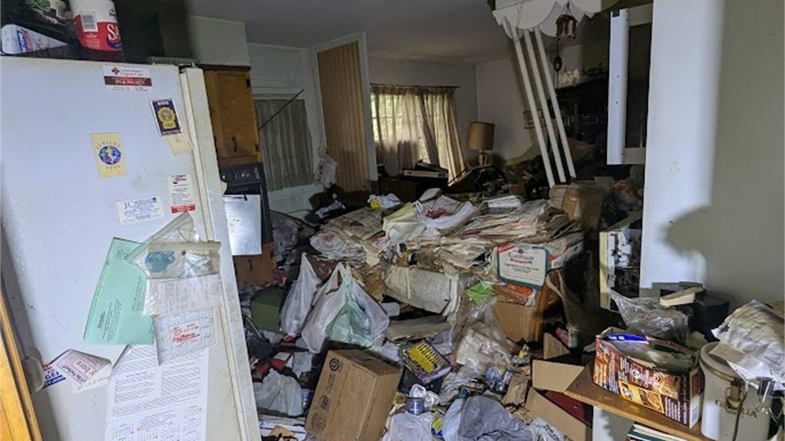 Kitchen demolition debris before cleanup
