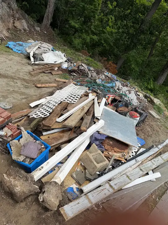 Outdoor debris before removal in a Google customer photo