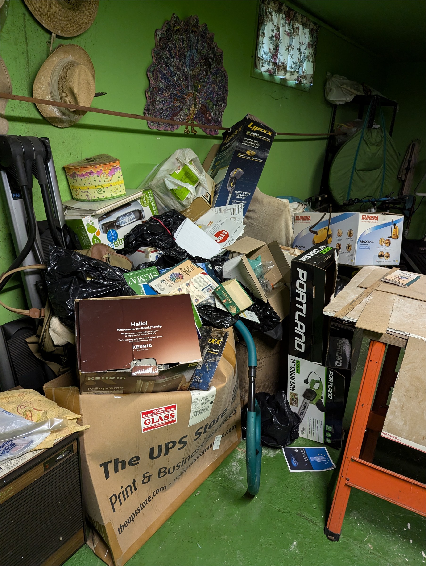 Packed storage area before cleanout